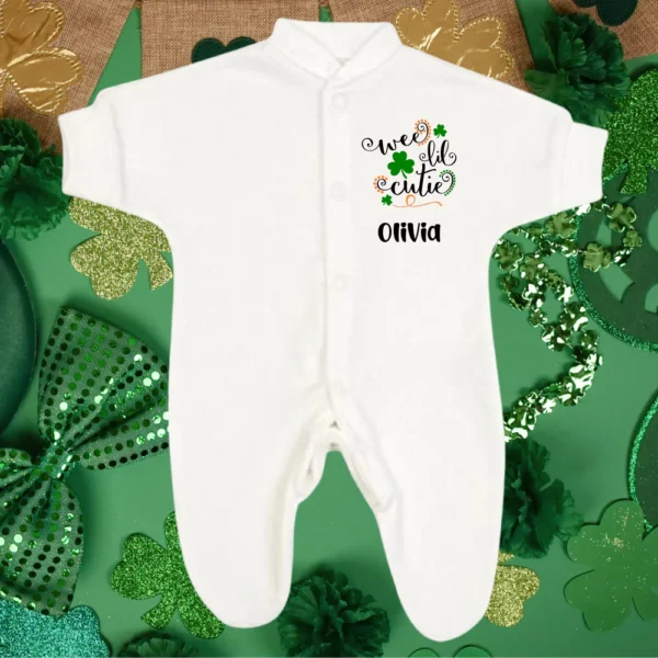 Micro Prem Wee Lil Cutie St Patricks Day Sleepsuit