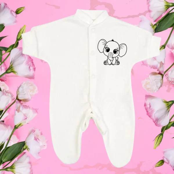 Micro Premature Cute Elephant Sleepsuit