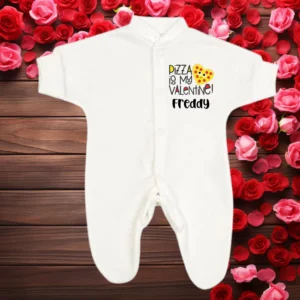 Micro Premature Pizza Is My Valentine Sleepsuit