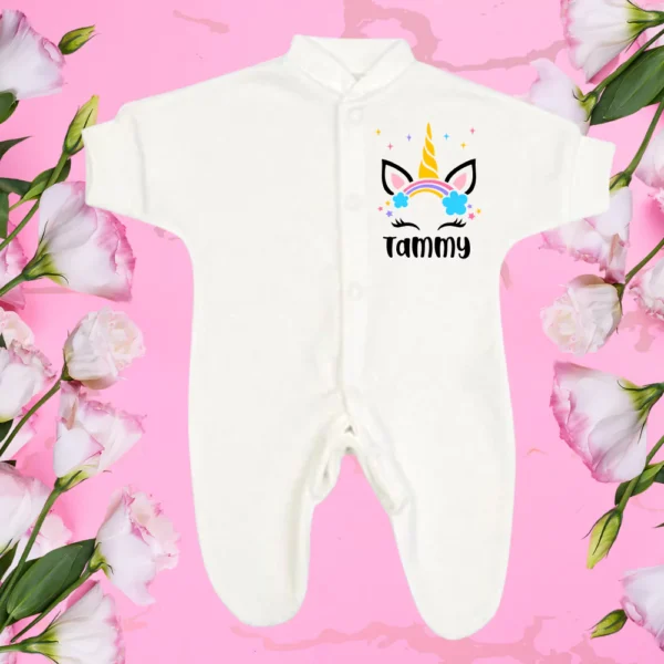 Micro Premature Rainbow Unicorn Sleepsuit