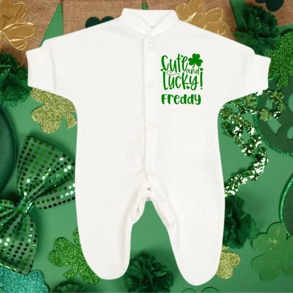 Micro Premature St Patricks Day Cute And Lucky Sleepsuit