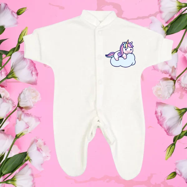 Micro Premature Unicorn Lying Cloud Sleepsuit