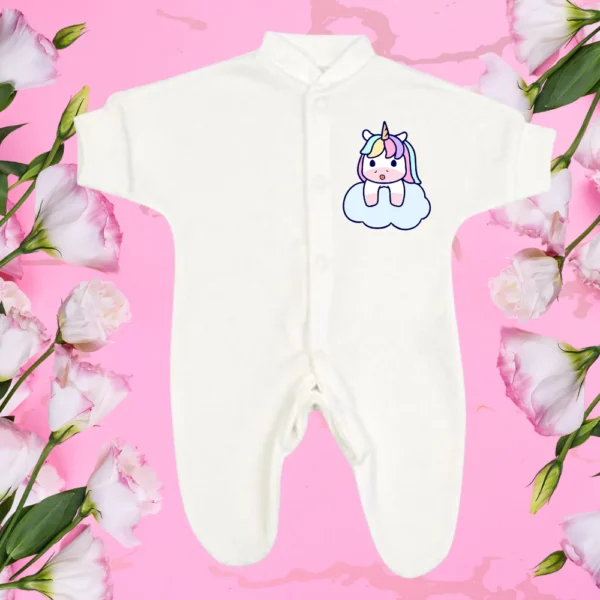 Micro Premature Unicorn Lying Forward Cloud Sleepsuit