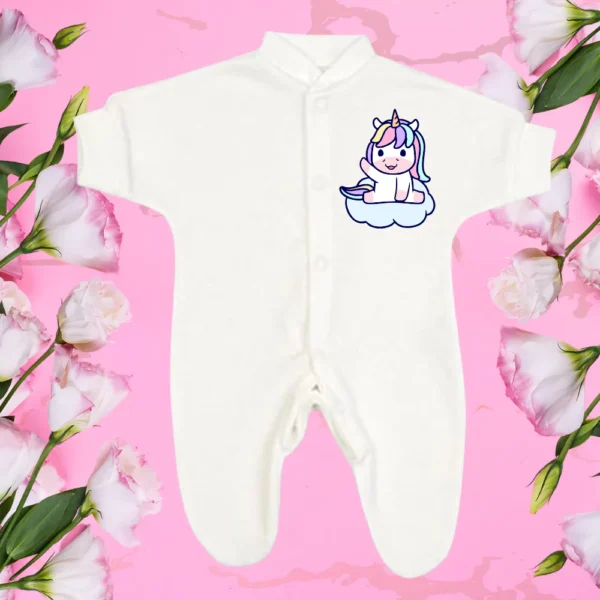 Micro Premature Unicorn Sitting Cloud Wave Sleepsuit