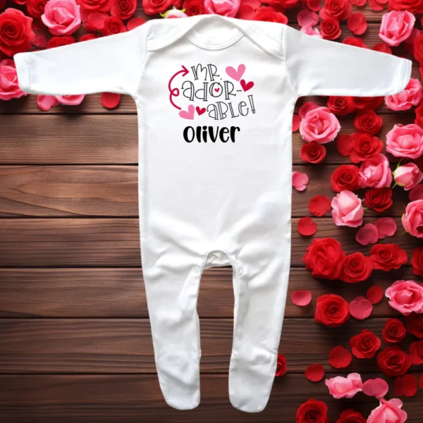 Mr Adorable Valentine Envelope Neck Sleepsuit