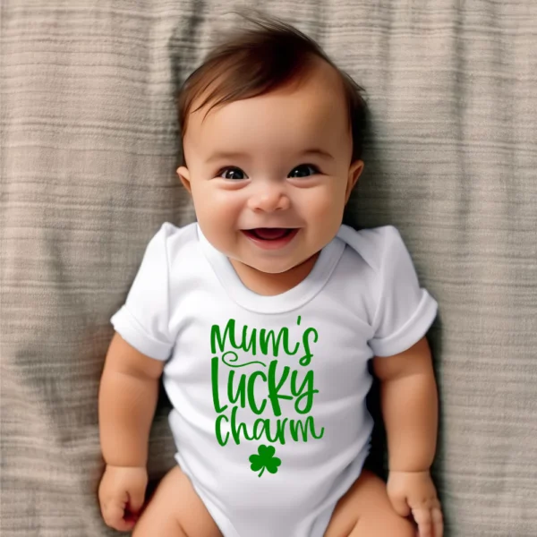 Mum's Lucky Charm St Patricks Day Baby Vest