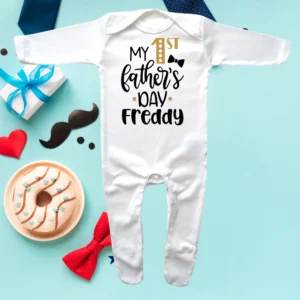 My 1st Father's Day Envelope Neck Sleepsuit