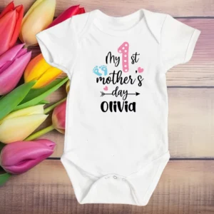 My 1st Mothers Day Baby Feet Vest