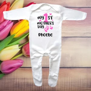 My 1st Mother's Day Envelope Neck Sleepsuit