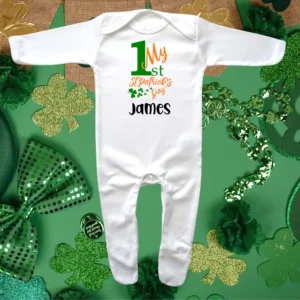 My 1st St Patricks Day Envelope Neck Sleepsuit