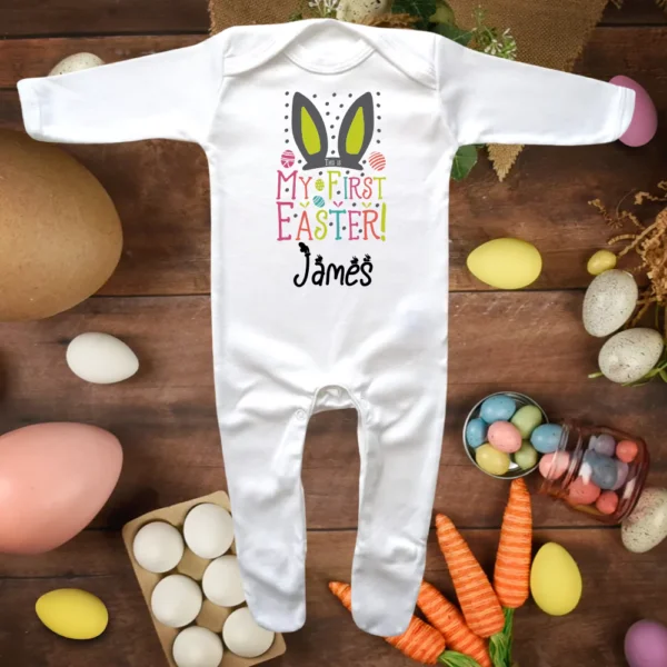 My First Easter Ears Envelope Neck Sleepsuit