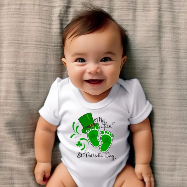 My First St Patricks Day Baby Feet Baby Vest