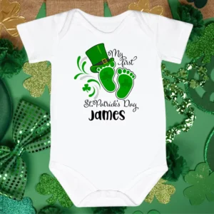 My First St Patricks Day Baby Feet Vest