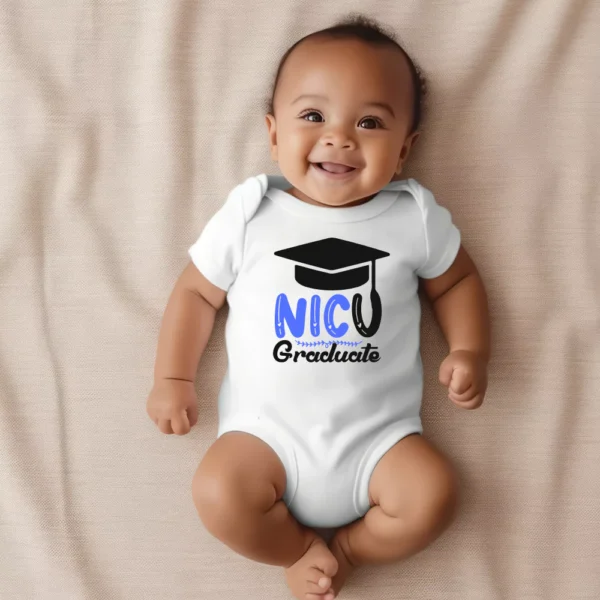 NICU Graduate Cap Blue Baby Vest