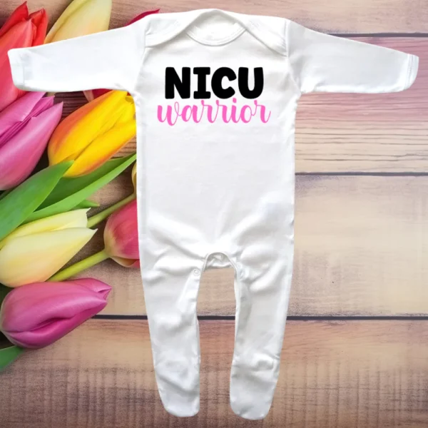 NICU Warrior Envelope Neck Sleepsuit