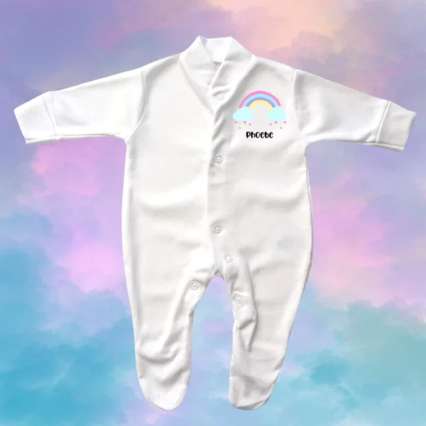 Pastel Rainbow Clouds Sleepsuit