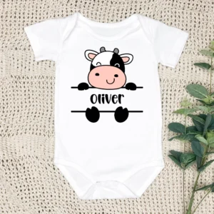 Personalised Cute Boy Cow Vest