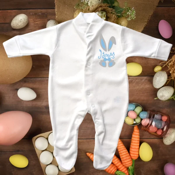 Personalised Easter Bunny Sleepsuit