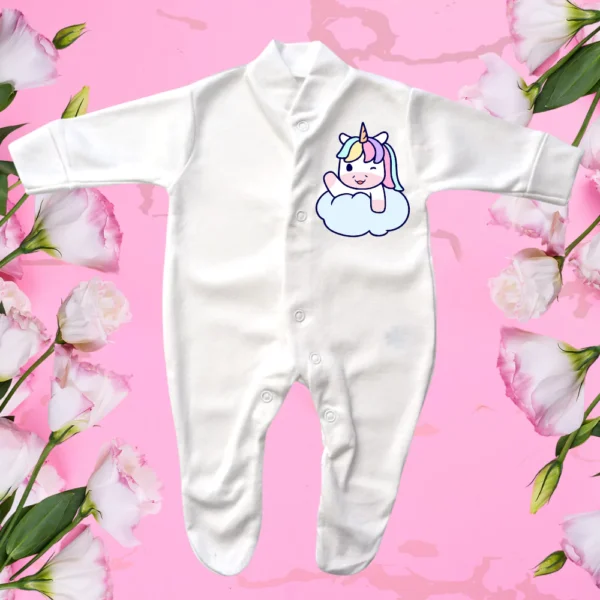 Prem Baby Unicorn Winking Cloud Wave Sleepsuit