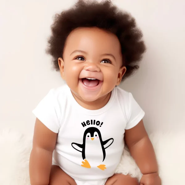 Premature, Baby Hello Penguin Baby Vest