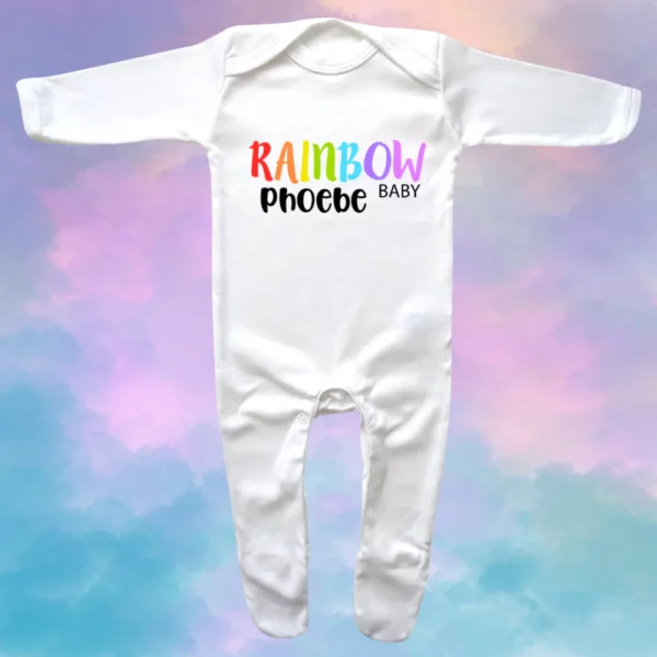 Rainbow Colour Baby Envelope Neck Sleepsuit