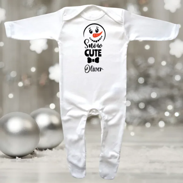 Snow Cute Boy Envelope Neck Sleepsuit