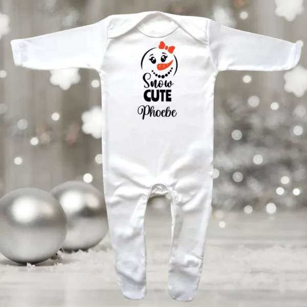 Snow Cute Girl Envelope Neck Sleepsuit