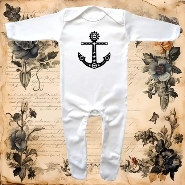 Steampunk Anchor Envelope Neck Sleepsuit