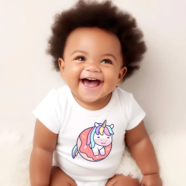 Tiny Baby Donut Unicorn Baby Vest