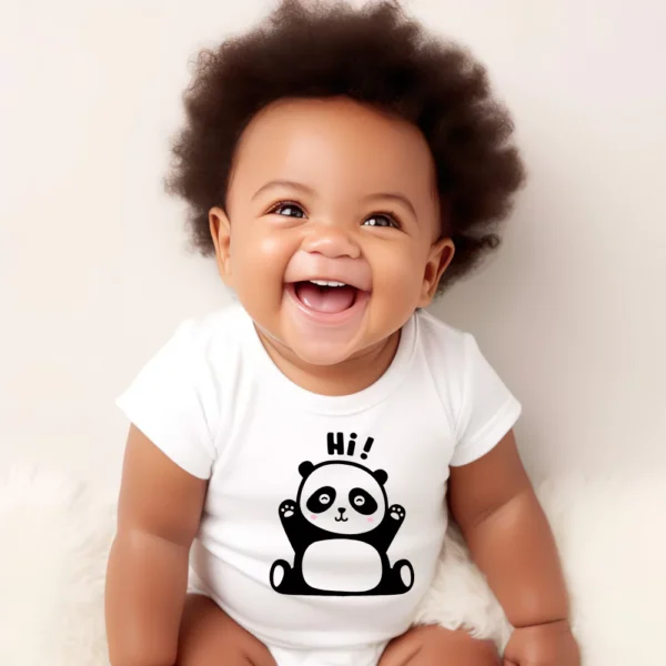 Tiny Baby Hi Panda Baby Vest