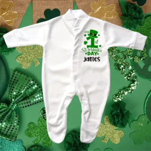 Tiny Baby My 1st St Patricks Day Hat Sleepsuit