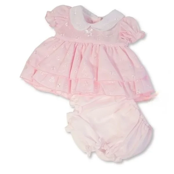 Tiny Baby Pink & White Layered Dress Set