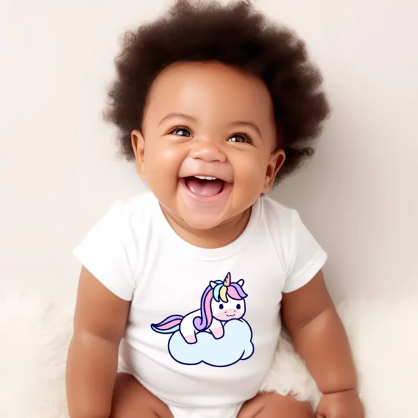 Unicorn Lying Cloud Baby Vest