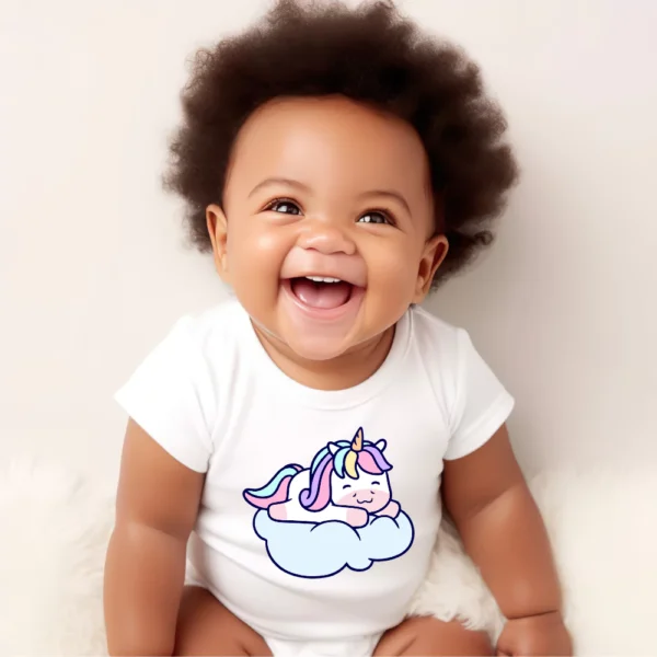 Unicorn Sleeping Cloud Baby Vest