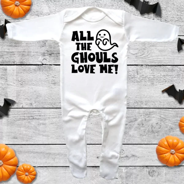 All The Ghouls Love Me Envelope Neck Sleepsuit