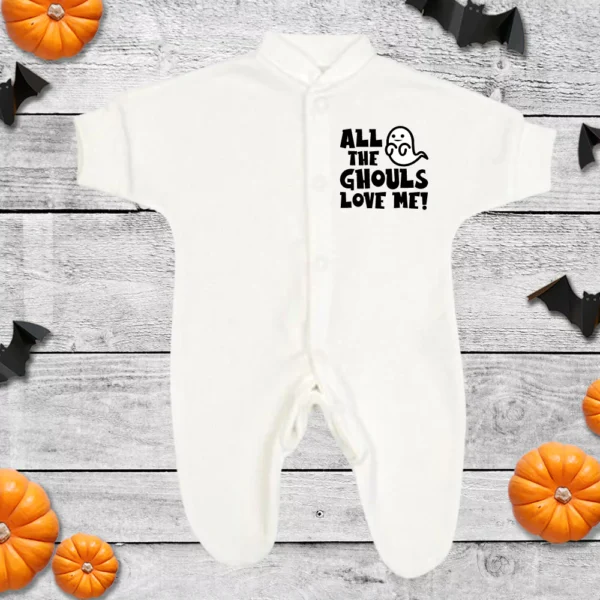 All The Ghouls Love Me Micro Prem Sleepsuit