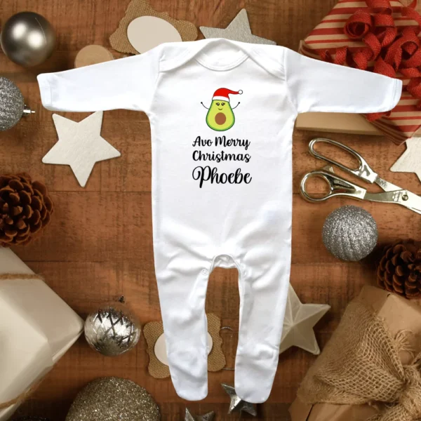 Avo Merry Christmas Envelope Neck Sleepsuit