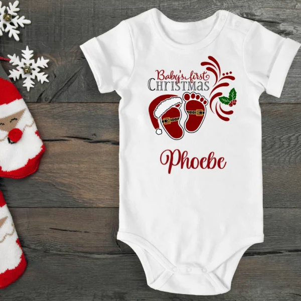 Baby's First Christmas Santa Feet Vest