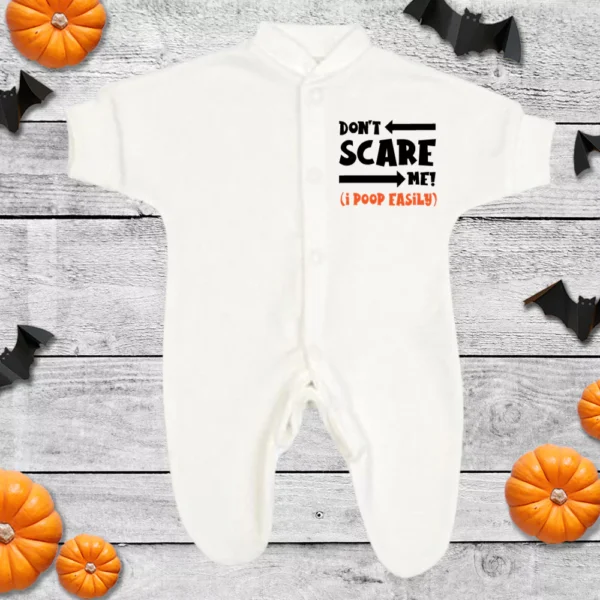 Don't Scare Me (I Poop Easily) Halloween Micro Prem Sleepsuit