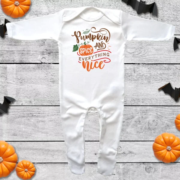 Halloween Pumpkin Spice Envelope Neck Sleepsuit