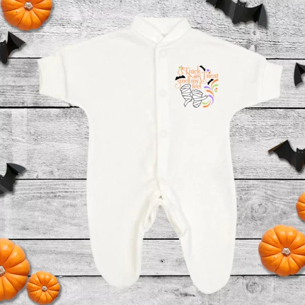 Halloween Smell My Feet Micro Prem Sleepsuit