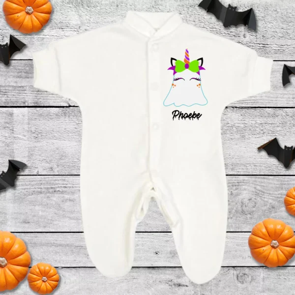 Halloween Unicorn Ghost Micro Premature Sleepsuit