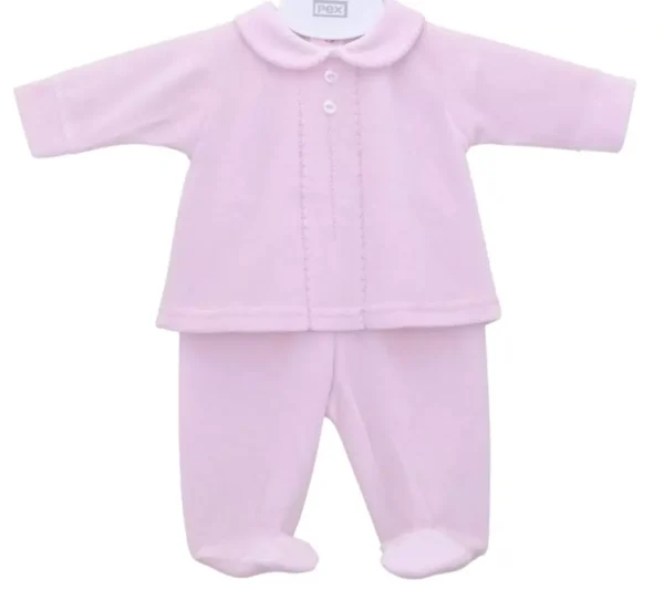 Premature Baby Girl Pink Classic Velour 2pc Set (3-5lb) - Image 2