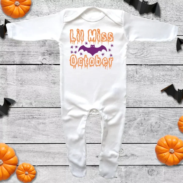 Lil Miss October Envelope Neck Sleepsuit