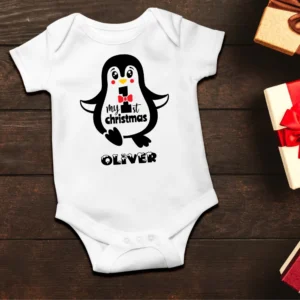 My 1st Christmas Baby Penguin Boy Vest