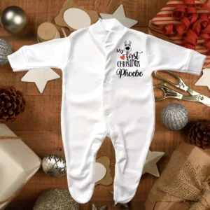 My First Christmas Reindeer Sleepsuit