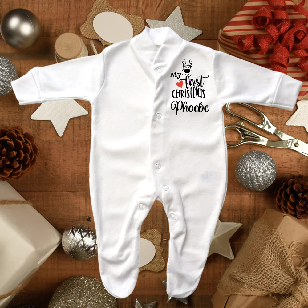 My first hot sale christmas sleepsuit