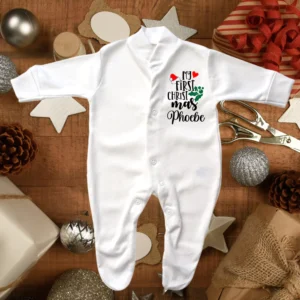 My First Christmas Santa Hat Sleepsuit