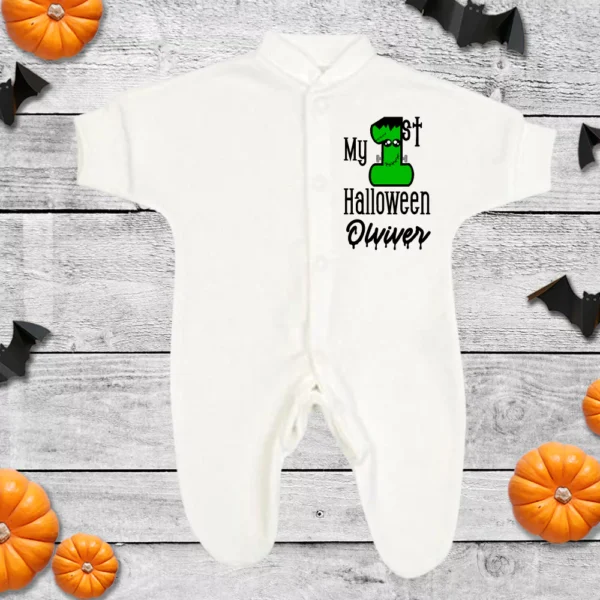 My First Halloween Frankenstein Micro Prem Sleepsuit