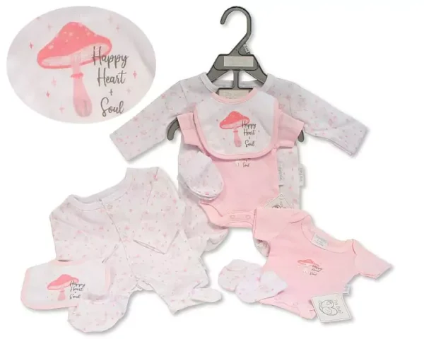 Premature Baby Girls 4 Piece Set Mushroom